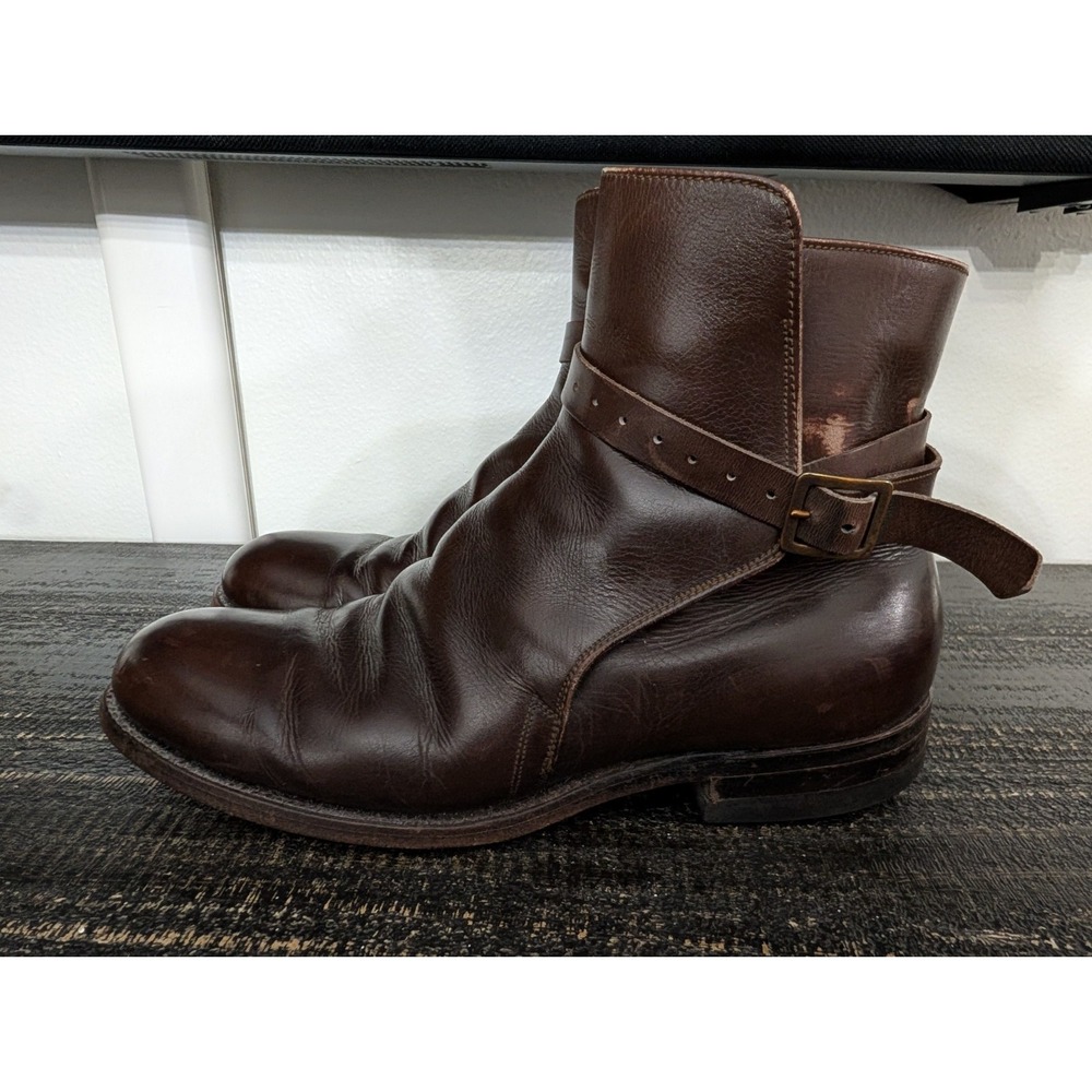 $800 DEHNER (Made in USA) Strap Jodhpur CALF LEATHER BOOTS Brown Mens 8.5?